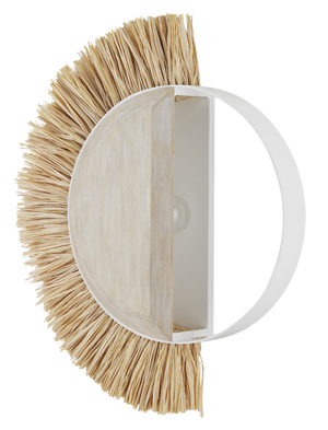 Seychelles Wall Sconce - Bohemian Wrought Iron Light with Raffia Accents for Coastal Elegance