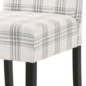 English Elm Christopher Knight Home® - DINING Chair with Plush Fabric Upholstery, Rubberwood Legs, Contemporary Minimalist Comfort and Style Grey Plaid 60162.00GRYPLD