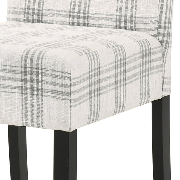 English Elm Christopher Knight Home® - DINING Chair with Plush Fabric Upholstery, Rubberwood Legs, Contemporary Minimalist Comfort and Style Grey Plaid 60162.00GRYPLD