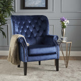 Christopher Knight Home® Tomlin Velvet Club Chair with Nailhead Trim - Modern Glam & Elegant Seating