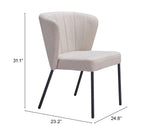 Aimee Dining Chair - Set of 2 Beige 109678 Zuo Modern