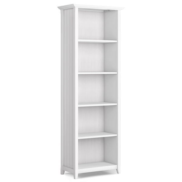 English Elm Acadian 5 Shelf Bookcase - Handcrafted White Solid Wood With Adjustable Shelves For Stylish Storage B136P158297