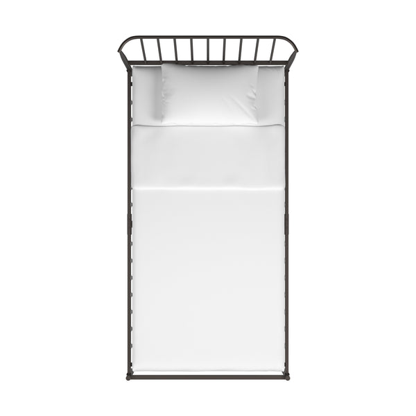 Homelegance By Top-Line Dante Metal Platform Bed with Curved Metal Headboard Dark Bronze Metal