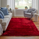 Feizy Rugs Indochine Plush Hand-tufted Polyester Shag Rug - Luxurious High Pile For Contemporary Spaces Red,Purple Polyester 4944550fcby000g00