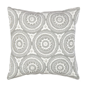 Pasargad Home Naples Luxury Embroidered Pillow – Enhance Your Space With Glamorous Style Grey Cotton & Bamboo Silk Pcc-1025