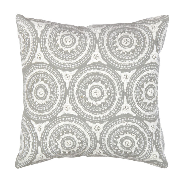 Pasargad Home Naples Luxury Embroidered Pillow – Enhance Your Space With Glamorous Style Grey Cotton & Bamboo Silk Pcc-1025