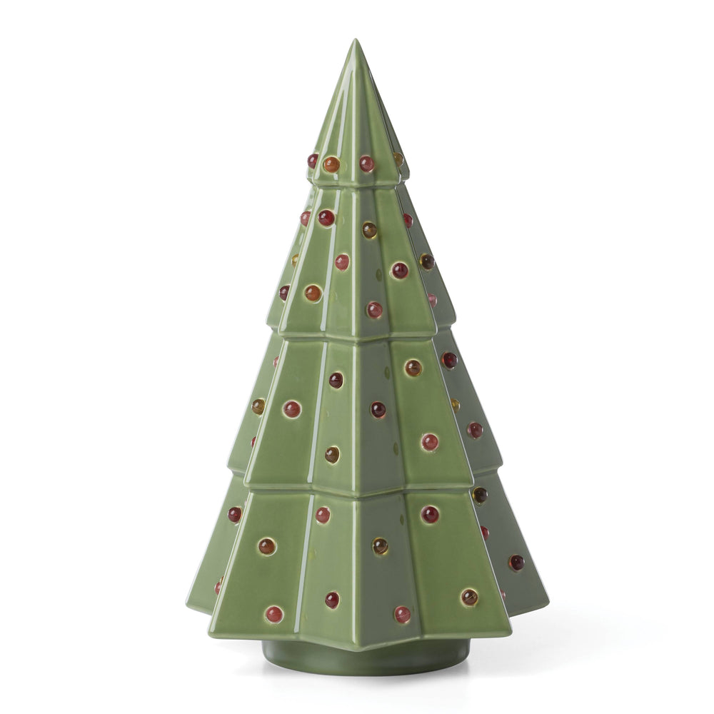 Lenox Kate Spade Evergreen Large Lit Tree Figurine Green, GREEN PORCELAIN 897069