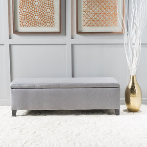 English Elm Ottoman Bench Seat with Lift Top Hidden Storage Polyester Upholstered Entryway Piece Grey 60159.00GRY