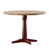 Homelegance By Top-Line Juliette Round Two-Tone Dining Table Red Rubberwood