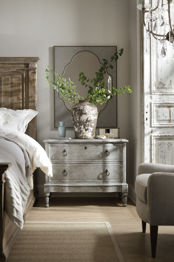 Hooker Furniture Boheme Verbena Bachelor's Chest Stonewash Blue 2-Drawer Cedar & Felt Lined With Integrated Lighting 5750-90017-BLU3