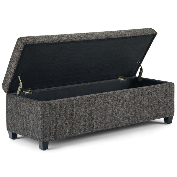 English Elm Avalon Storage Ottoman Bench - Stylish Dark Grey Upholstered Seat With Hidden Storage Compartment B136P158642