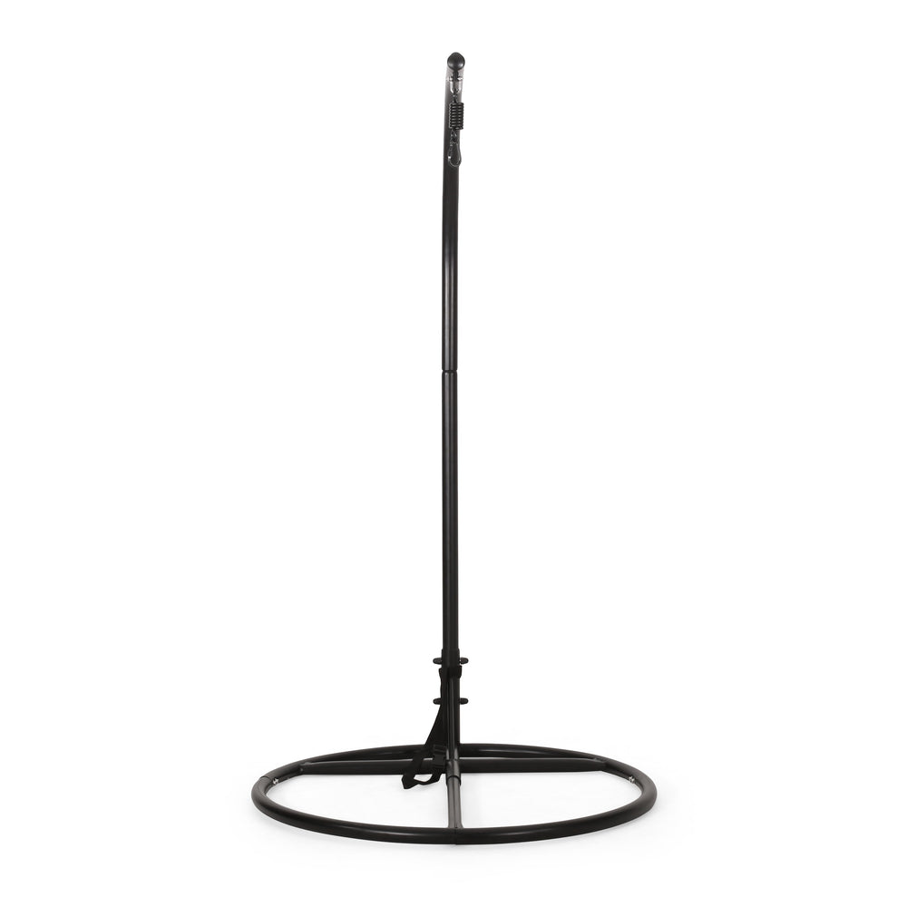 English Elm Durable Freestanding Iron Hanging Chair Stand with Safety Belt for Indoor Outdoor Use 62075.00HNGBLK