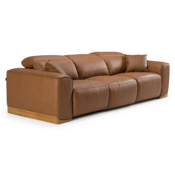 VIG Furniture Hagerty Modern Brown Leather 3-Piece Power Reclining Sofa Set With Two Electric Recliners, Plush Seating And Adjustable Headrests VGKV-KM.6035-BRN