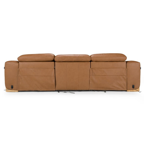 VIG Furniture Hagerty Modern Brown Leather 3-Piece Power Reclining Sofa Set With Two Electric Recliners, Plush Seating And Adjustable Headrests VGKV-KM.6035-BRN