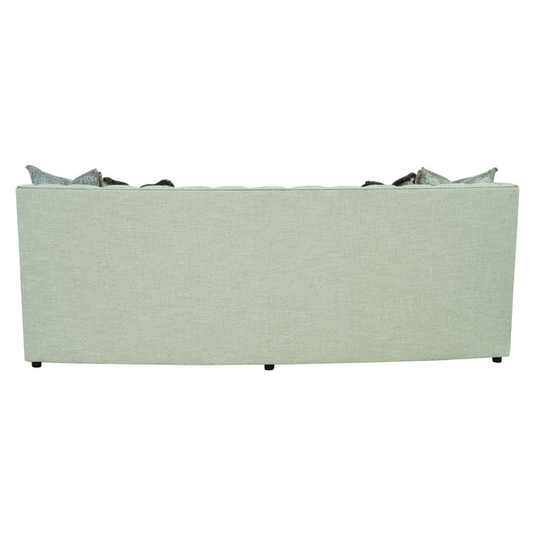 Bernhardt Bernhardt Candace Cream Crescent Sofa 96" — Tufted Back, Nailhead Trim, Curved Silhouette, 4 Pillows (Made-To-Order) B7277C