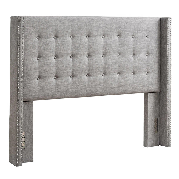 Homelegance By Top-Line Harlyn Linen Wingback Headboard Grey Linen