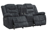 Parker House Parker Living Bolton - Misty Storm Glider Reclining Console Loveseat Misty Storm 100% Polyester (W) MBOL#822CG-MISS