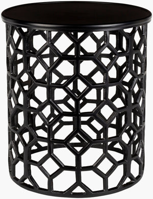 Surya Hale Modern Aluminum End Table - Sleek 16"H X 14"W X 14"D Design For Effortless Style & Versatility Top, Black,Base, Black Aluminum,Aluminum Hale-108
