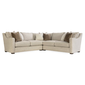 Bernhardt Bernhardt Ventura Custom Fabric Sectional — Transitional Curved Arms, Deep Cushions, Tailored Bustle Back - Made to Order K2079