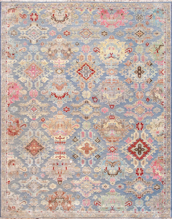 Pasargad Oushak Hand-knotted Grey Wool Area Rug - Timeless Elegance For Luxurious Home Décor   Halo-21 9x12