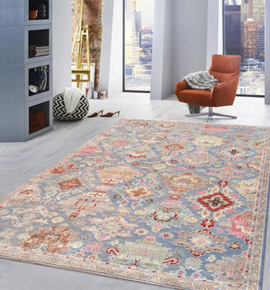 Pasargad Oushak Hand-knotted Grey Wool Area Rug - Timeless Elegance For Luxurious Home Décor   Halo-21 9x12