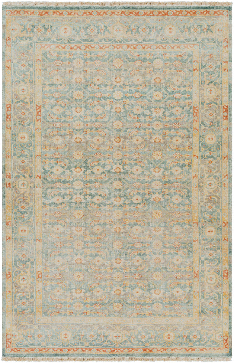 Hamadan HAM-2302 4' x 6' Handmade Rug HAM2302-46  Seafoam, Rust, Mustard, Gray Surya