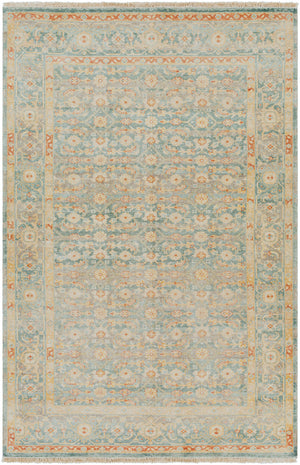 Hamadan HAM-2302 4' x 6' Handmade Rug HAM2302-46  Seafoam, Rust, Mustard, Gray Surya