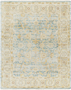 Hamadan HAM-2305 9' x 12' Handmade Rug HAM2305-912  Beige, Teal, Pale Blue, Mustard, Brown Surya