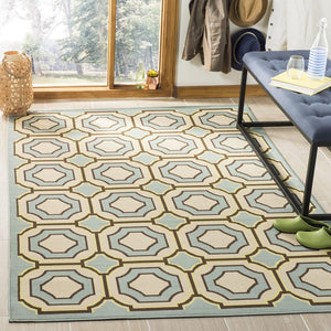 Safavieh Hampton 509 Power Loomed Rug Light Blue / Ivory 4' x 6'