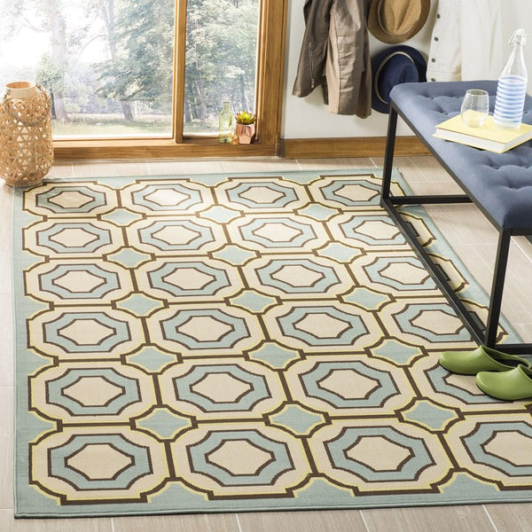 Safavieh Hampton 509 Power Loomed Rug Light Blue / Ivory 4' x 6'