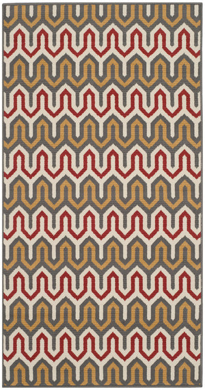 Safavieh Hampton 516 Power Loomed  Rug Dark Grey / Rust HAM516CD-4