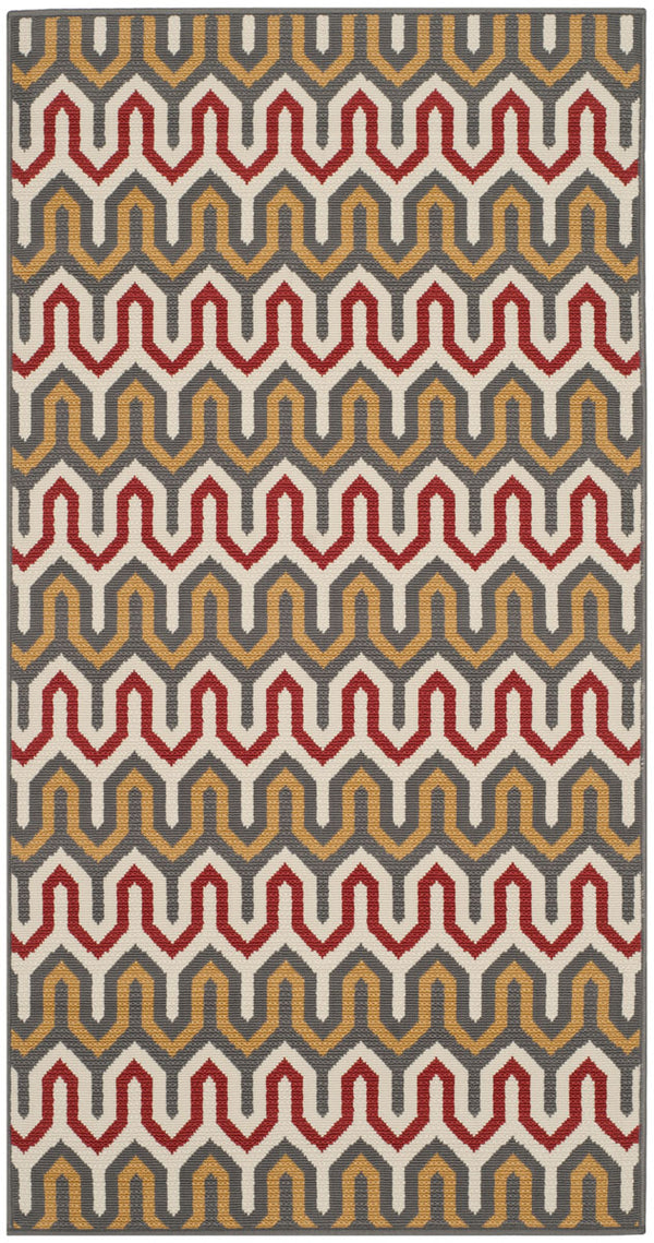 Safavieh Hampton 516 Power Loomed  Rug Dark Grey / Rust HAM516CD-4