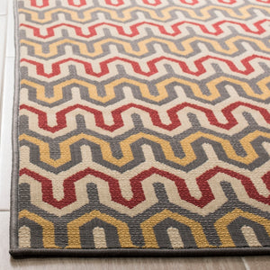 Safavieh Hampton 516 Power Loomed  Rug Dark Grey / Rust HAM516CD-4