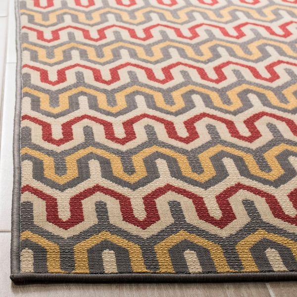 Safavieh Hampton 516 Power Loomed  Rug Dark Grey / Rust HAM516CD-4