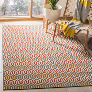 Safavieh Hampton 516 Power Loomed  Rug Dark Grey / Rust HAM516CD-4