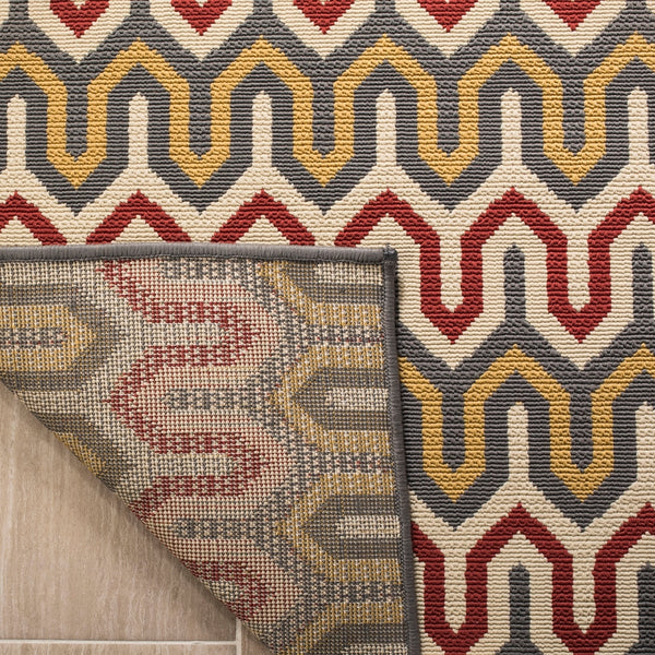 Safavieh Hampton 516 Power Loomed  Rug Dark Grey / Rust HAM516CD-4