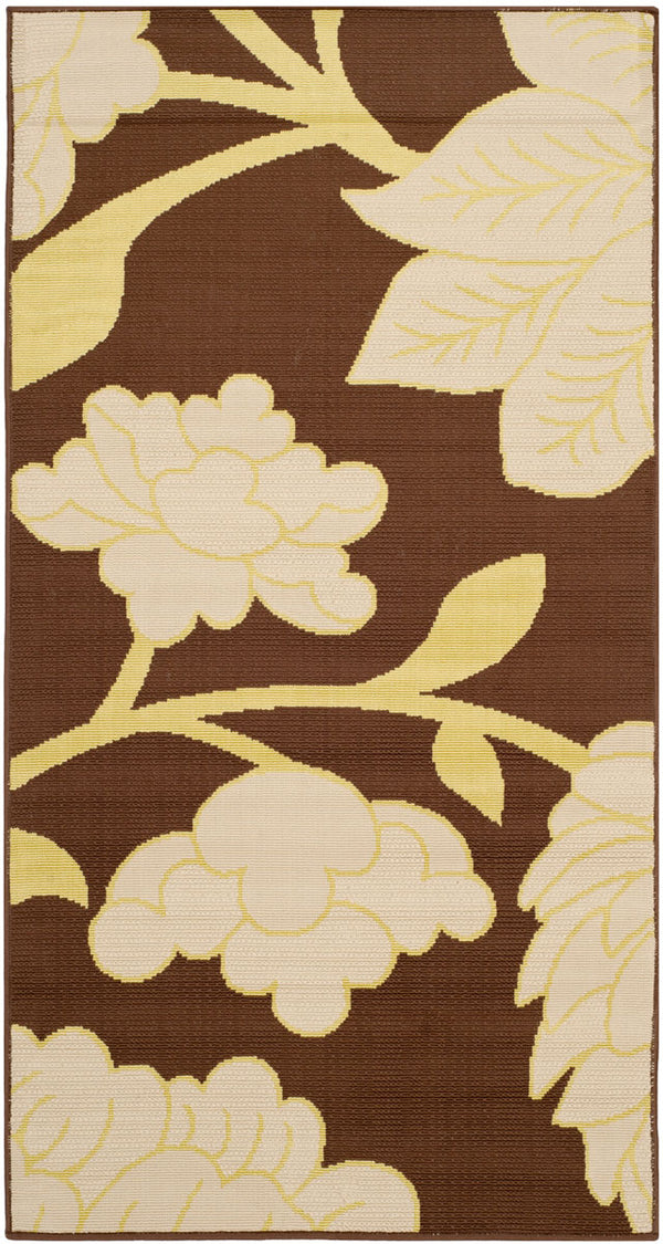 Safavieh Hampton 552 Power Loomed Rug Brown / Ivory 4' x 6'