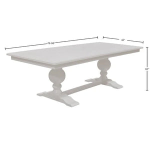 Hampton Oak Veneer Dining Table Solid Rubberwood Double Pedestal Base Transitional Style