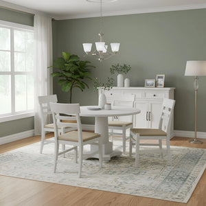 Hampton Oak Veneer Dining Table Solid Rubberwood Double Pedestal Base Transitional Style