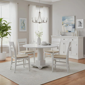 Hampton Oak Veneer Dining Table Solid Rubberwood Double Pedestal Base Transitional Style