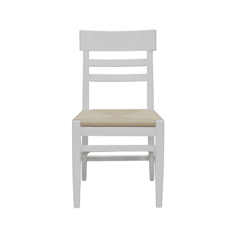 Alpine Furniture Hampton Ladder-back Dining Chairs Set of 2 Woven Seat Rubberwood Oak Transitional 2600-02