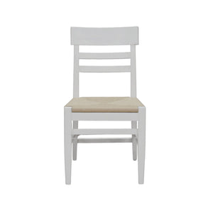 Hampton Ladder-back Dining Chairs Set of 2 Woven Seat Rubberwood Oak Transitional