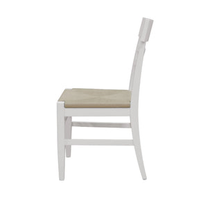 Hampton Ladder-back Dining Chairs Set of 2 Woven Seat Rubberwood Oak Transitional