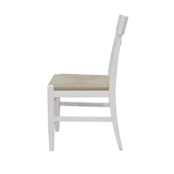 Hampton Ladder-back Dining Chairs Set of 2 Woven Seat Rubberwood Oak Transitional