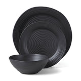 Lenox Oneida Ridge Black 12 Piece Dinnerware Set Black, BLACK STONEWARE 895938