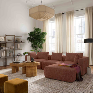 TOV Furniture Hangover 4-Piece Modular Sectional: Stylish Heavy Textured Fabric for Customizable Comfort & Modern Living Red TOV-L69244-SEC