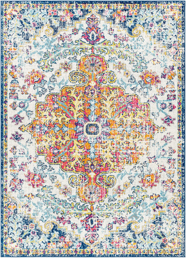 Livabliss Harput Traditional Medallion Polypropylene Area Rug for Living and Dining Rooms Aqua, White 12' x 18'1" HAP1000-1218
