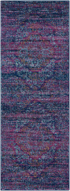 Livabliss Harput Traditional Medallion Polypropylene Area Rug for Entryway or Bedroom Accent Teal, Navy 2'7" x 7'3" HAP1003-2773