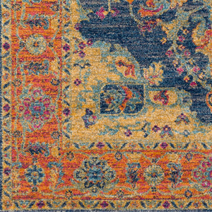 Livabliss Harput Geometric Turkish Machine Woven Polypropylene Accent Rug for Entryways and Bedrooms Teal, Burnt Ora 2'7" x 7'3" HAP1004-2773