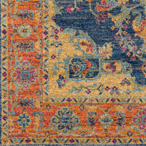 Livabliss Harput Geometric Turkish Machine Woven Polypropylene Accent Rug for Entryways and Bedrooms Teal, Burnt Ora 2'7" x 7'3" HAP1004-2773